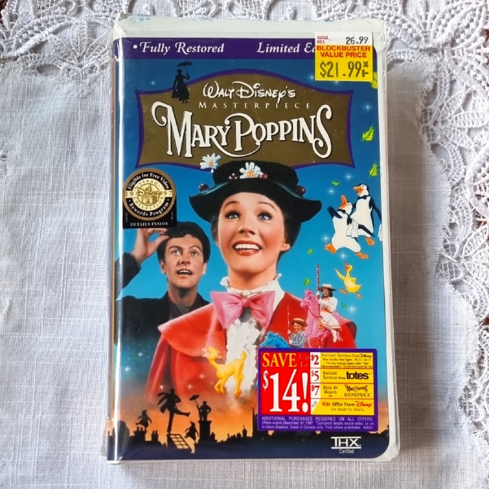🆕️ Walt Disney's Masterpiece ~ Mary Poppins VHS ~Limited Edition Fully Restored